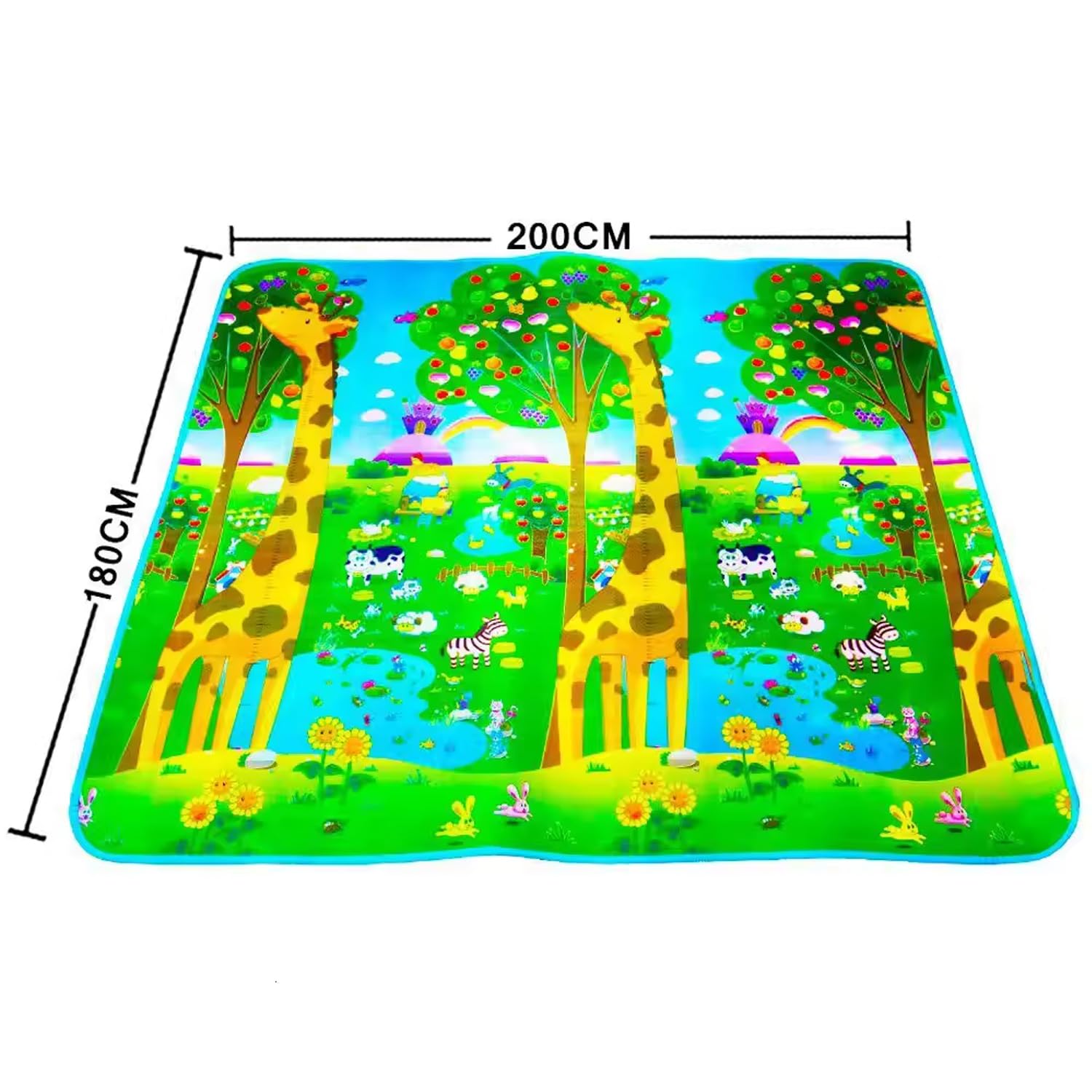Single Sided Water Proof Baby Play Mat - Zoo