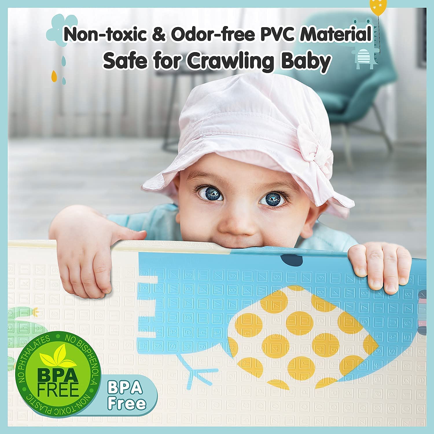 Double Sided Water Proof Baby Play Mat - Zoo