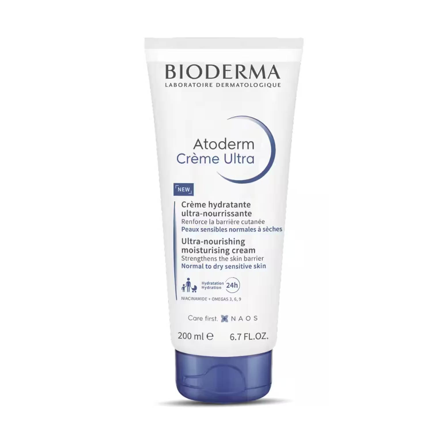 Bioderma Atoderm Creme Ultra-Nourising Moisturising Cream Boosts Hyaluronic Acid, Ceramides (200 ml)