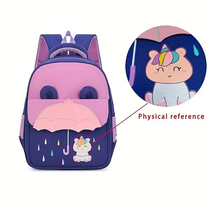 Playful Embossed Adventure Boys Girls Kids School Bag for Ages 2-5 Years - Unicorn
