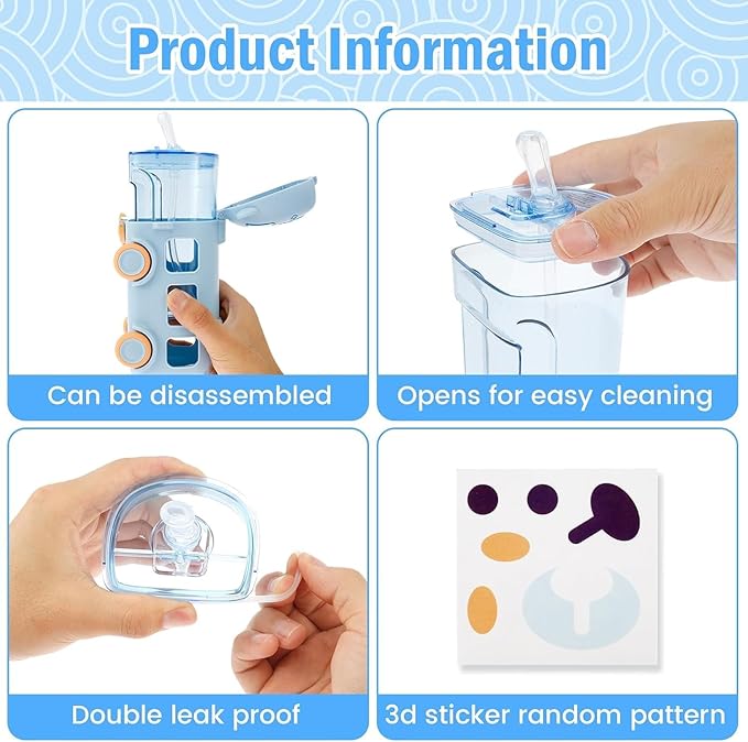 Bus Shaped Water Bottle with Moving Wheels - Purple (480ML)
