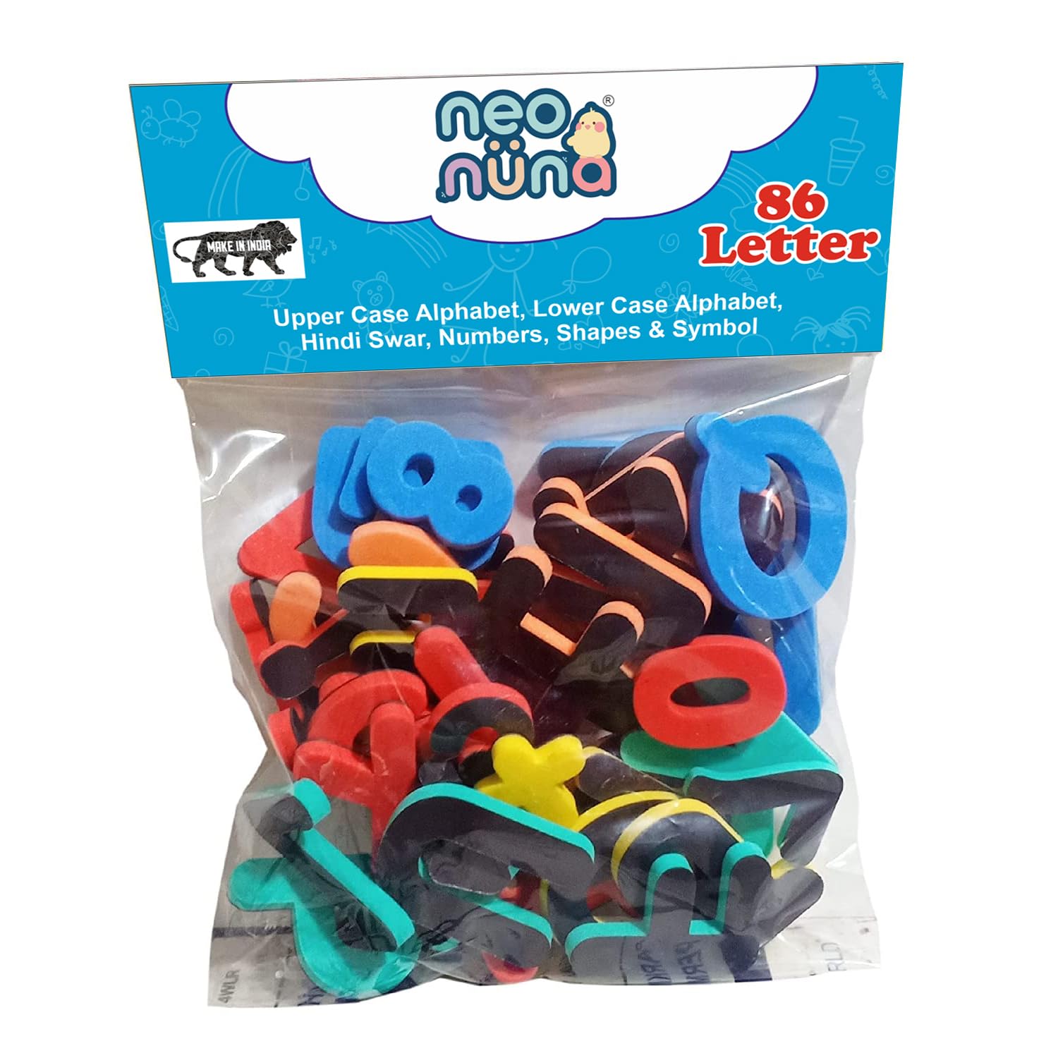 Magnetic Alphabet & Numeric or Hindi Swar Letters 86
