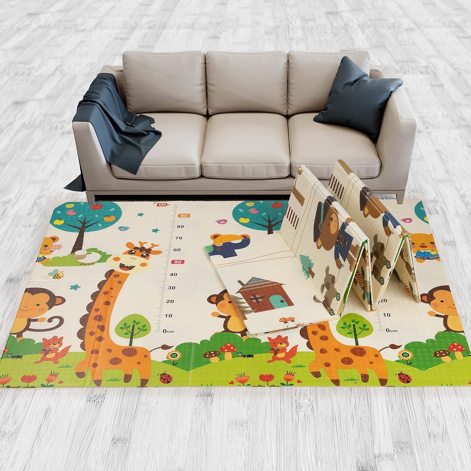 Double Sided Water Proof Baby Play Mat - Zoo