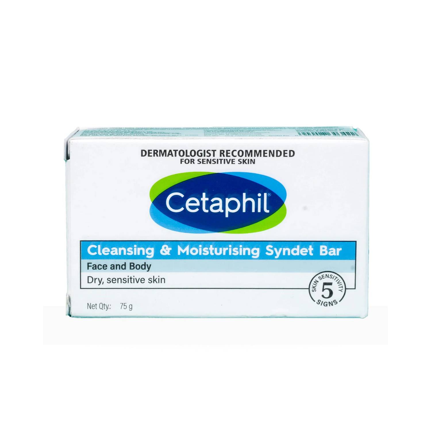Cetaphil Cleansing & Moisturising Syndet Bar With Shea butter Dermatologist Recommended (75gm)