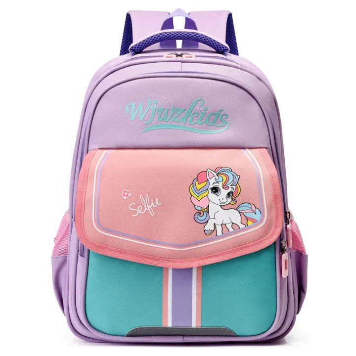Playful Embossed Adventure Boys & Girls Kids School Bag Kids Cartoon Printed Backpack for Ages 7-11 Years - Unicorn